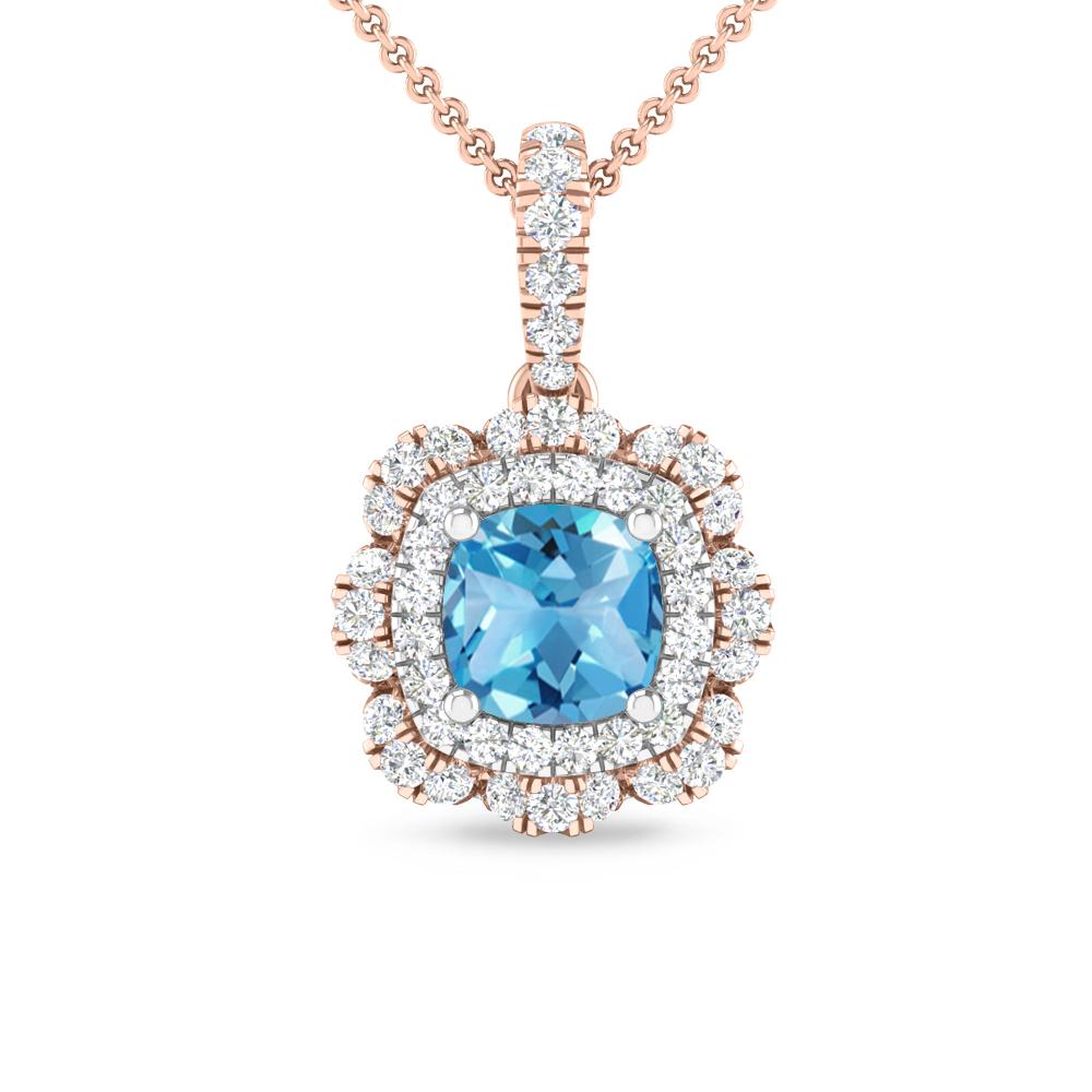 Rose Gold - Blue Topaz