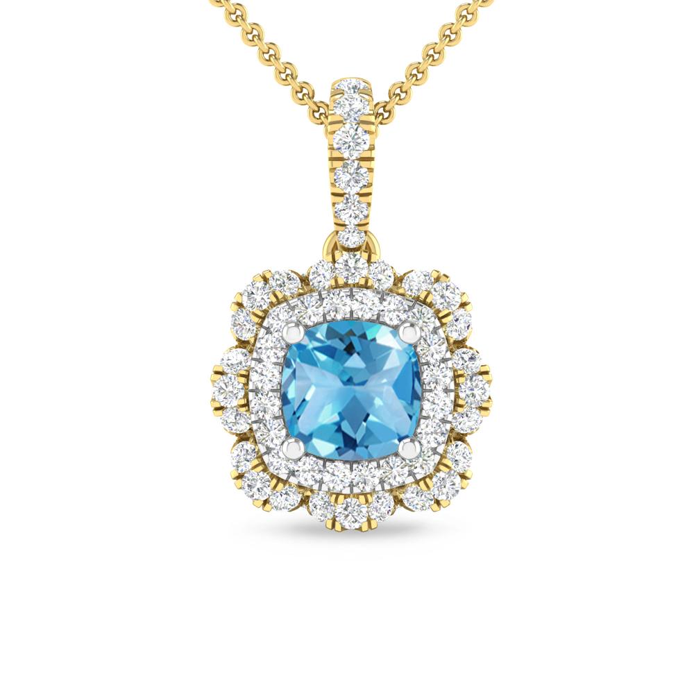 Yellow Gold - Blue Topaz