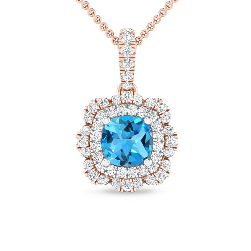 Rose Gold - Blue Topaz