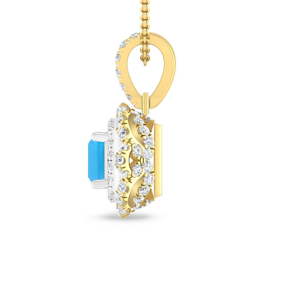 Yellow Gold - Blue Topaz