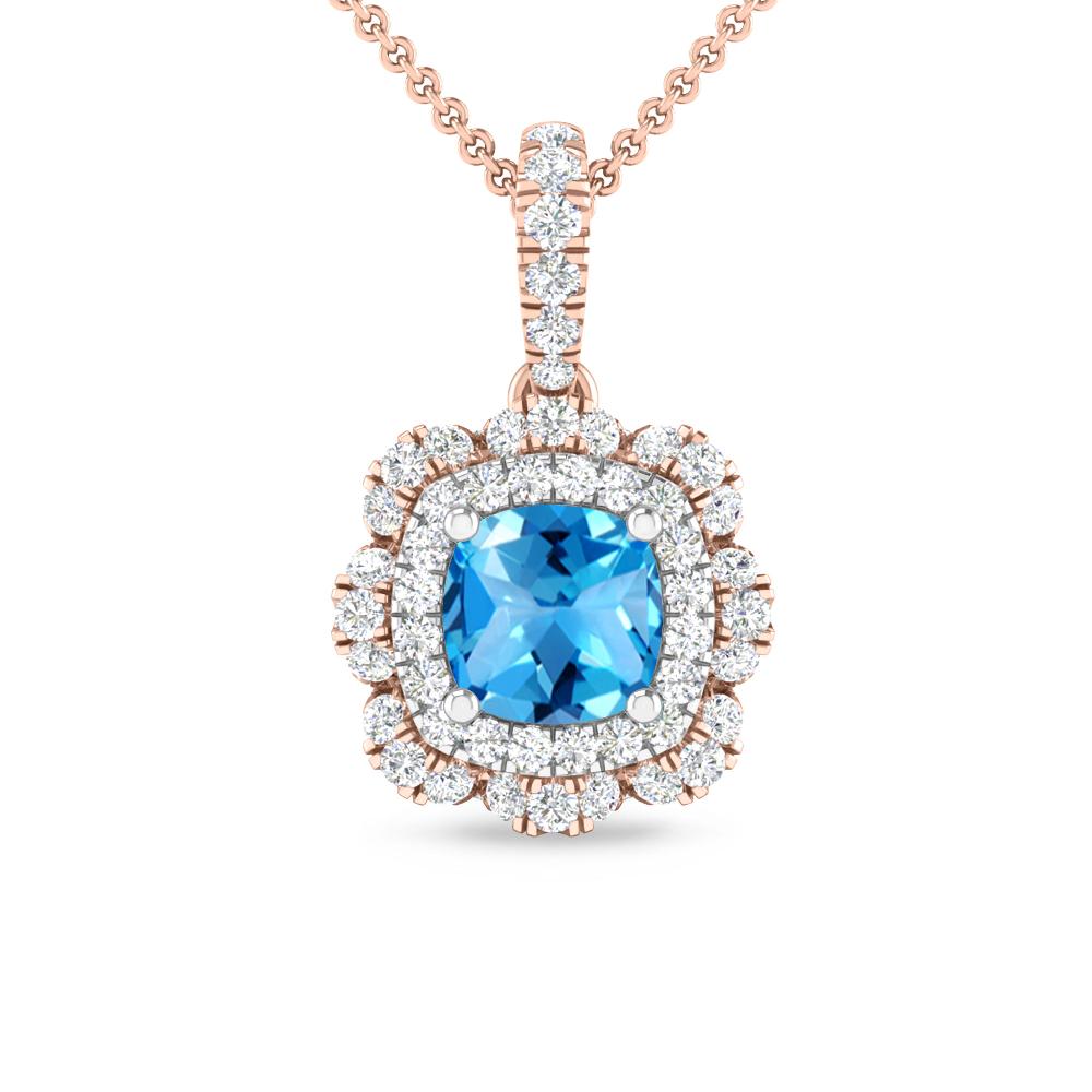 Rose Gold - Blue Topaz