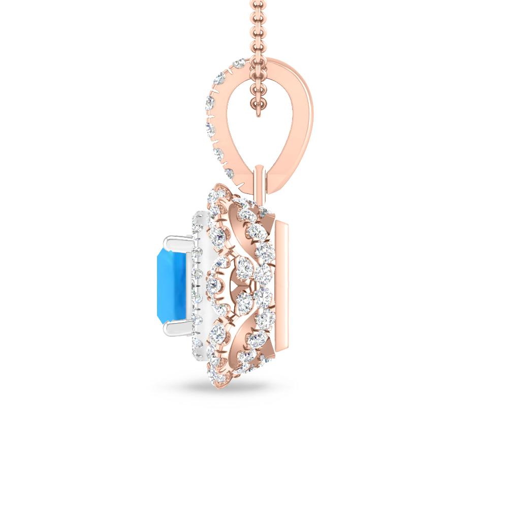 Rose Gold - Blue Topaz