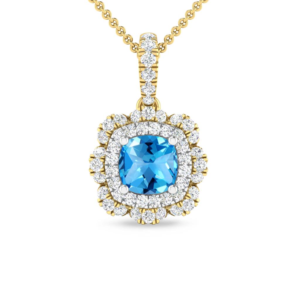 Yellow Gold - Blue Topaz