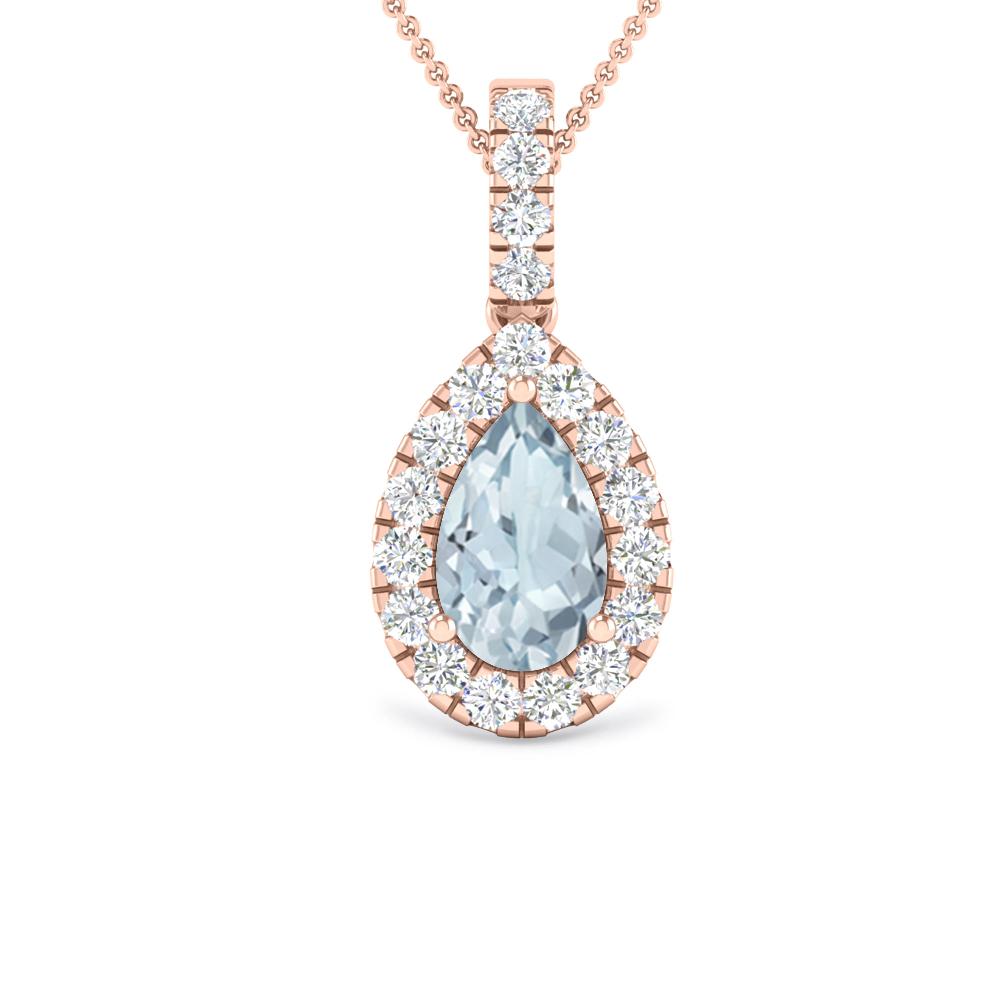 Rose Gold - Aquamarine