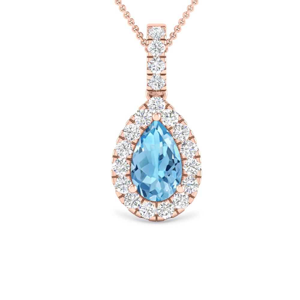 Rose Gold - Blue Topaz