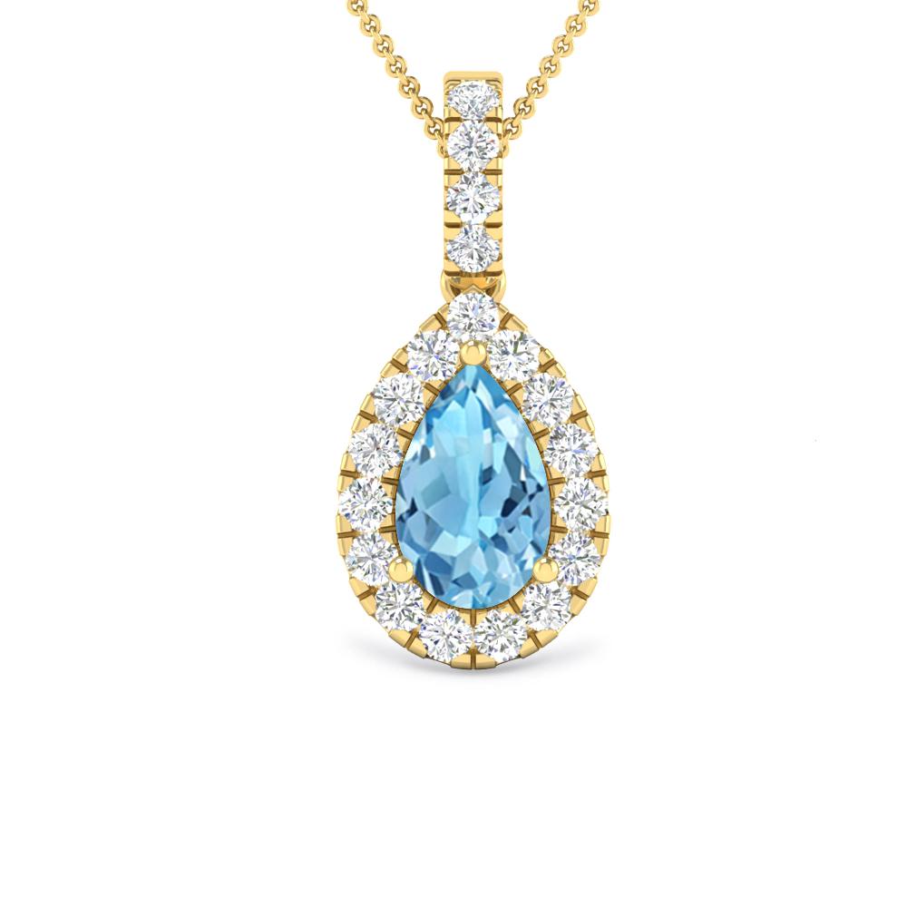 Yellow Gold - Blue Topaz