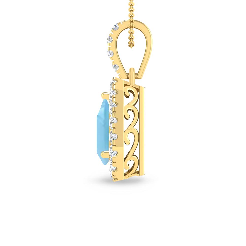 Yellow Gold - Blue Topaz