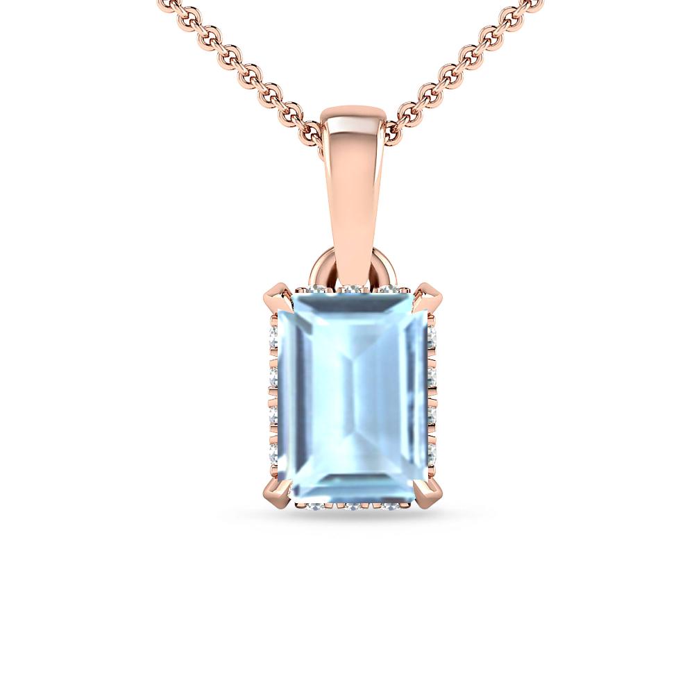 Rose Gold - Aquamarine