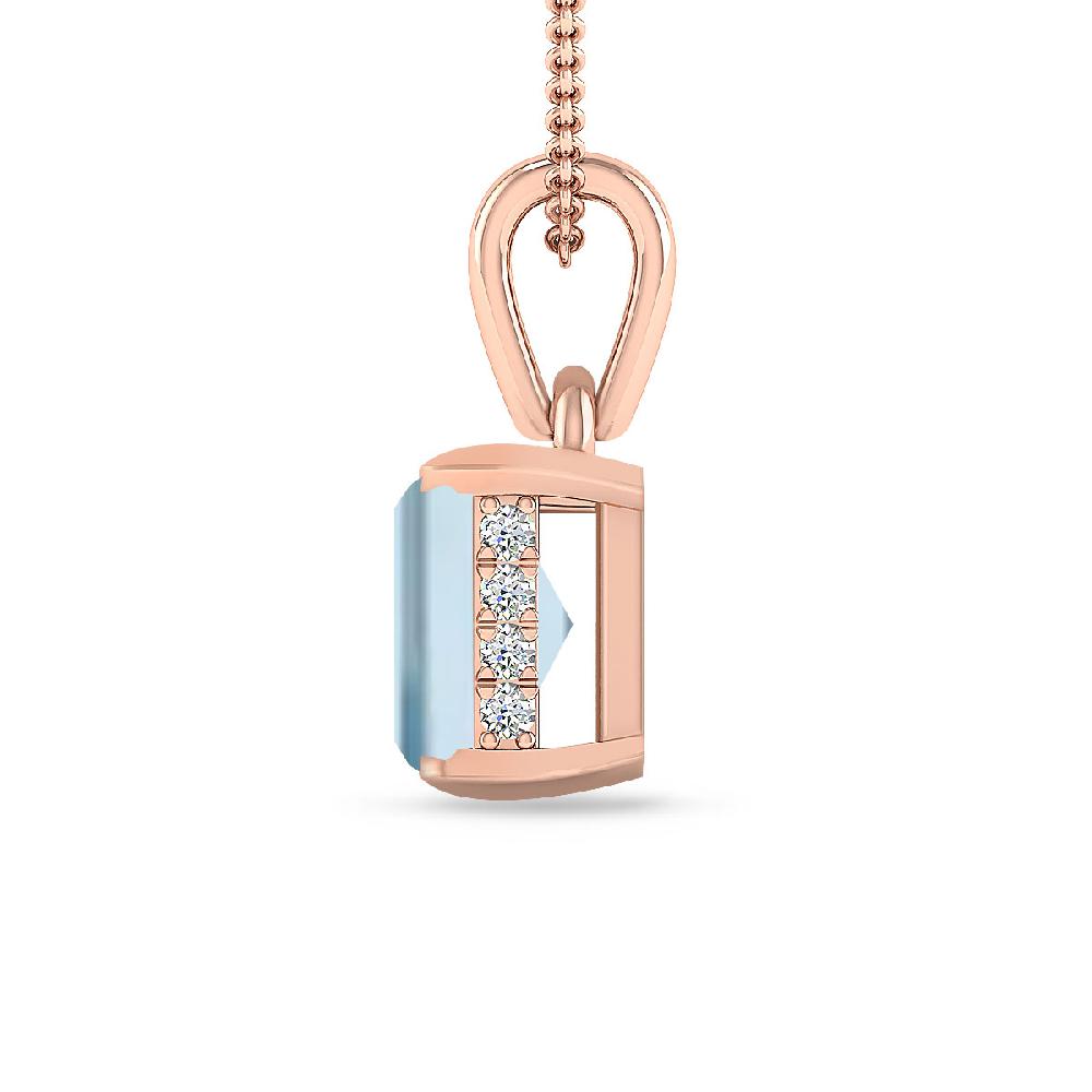 Rose Gold - Aquamarine