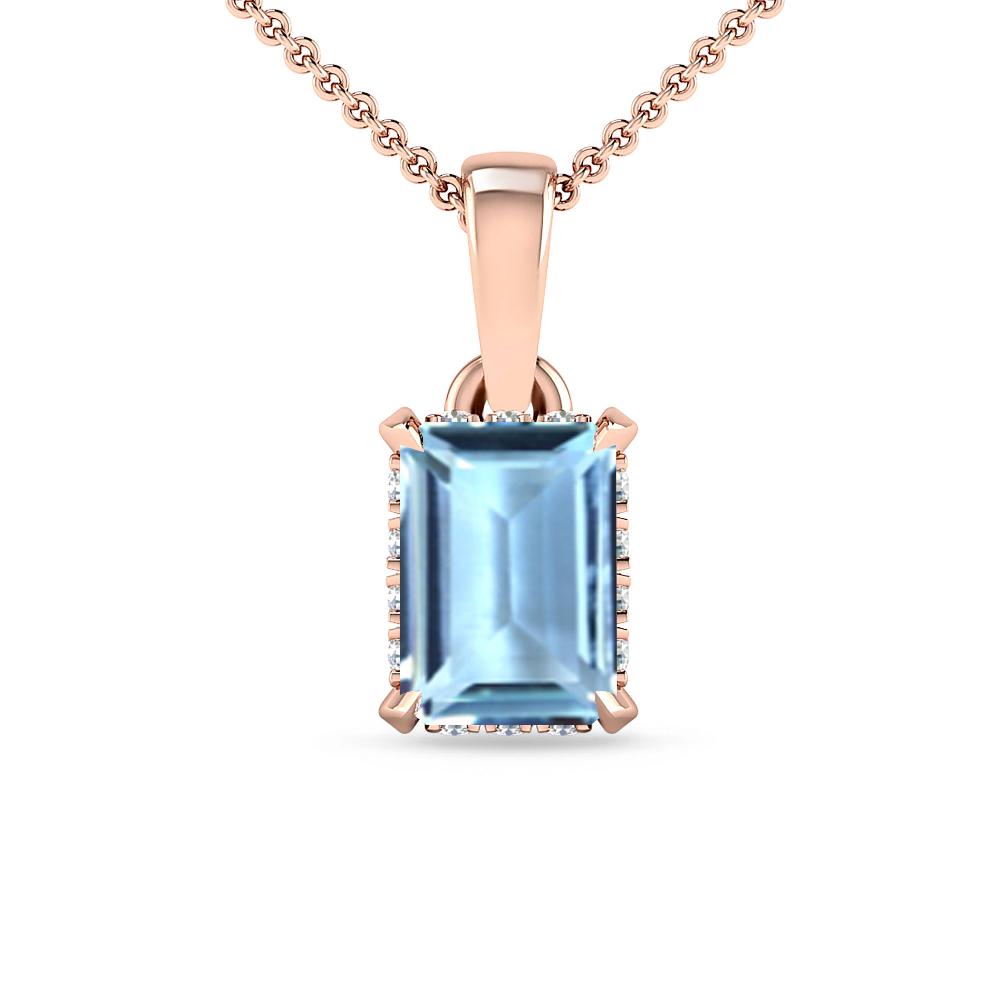 Rose Gold - Aquamarine