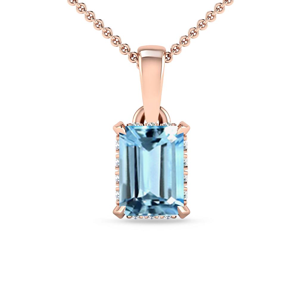 Rose Gold - Aquamarine