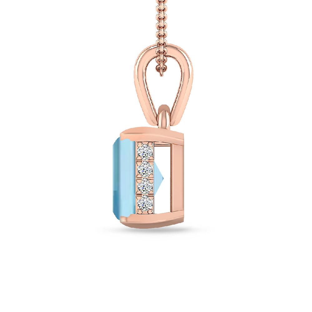 Rose Gold - Aquamarine