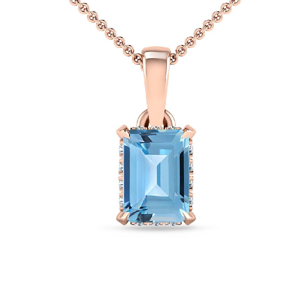 Rose Gold - Blue Topaz