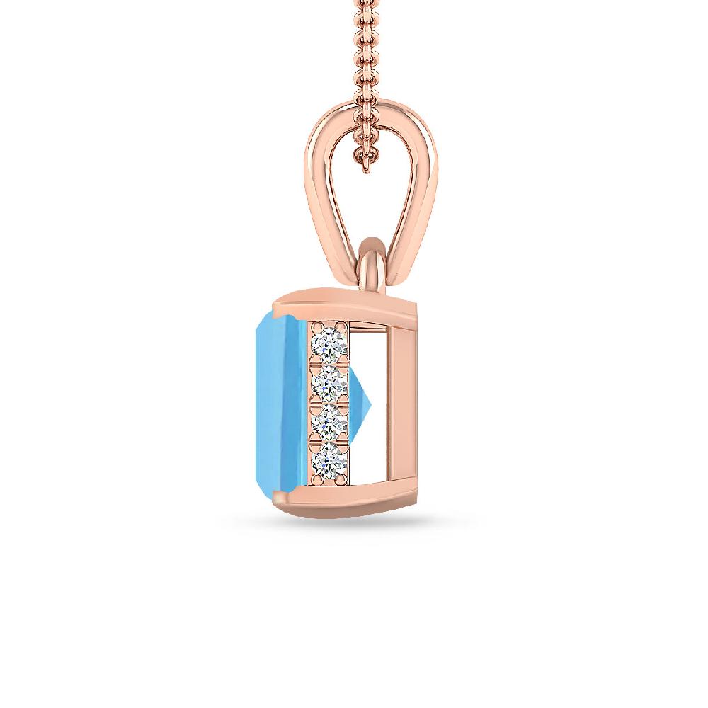 Rose Gold - Blue Topaz