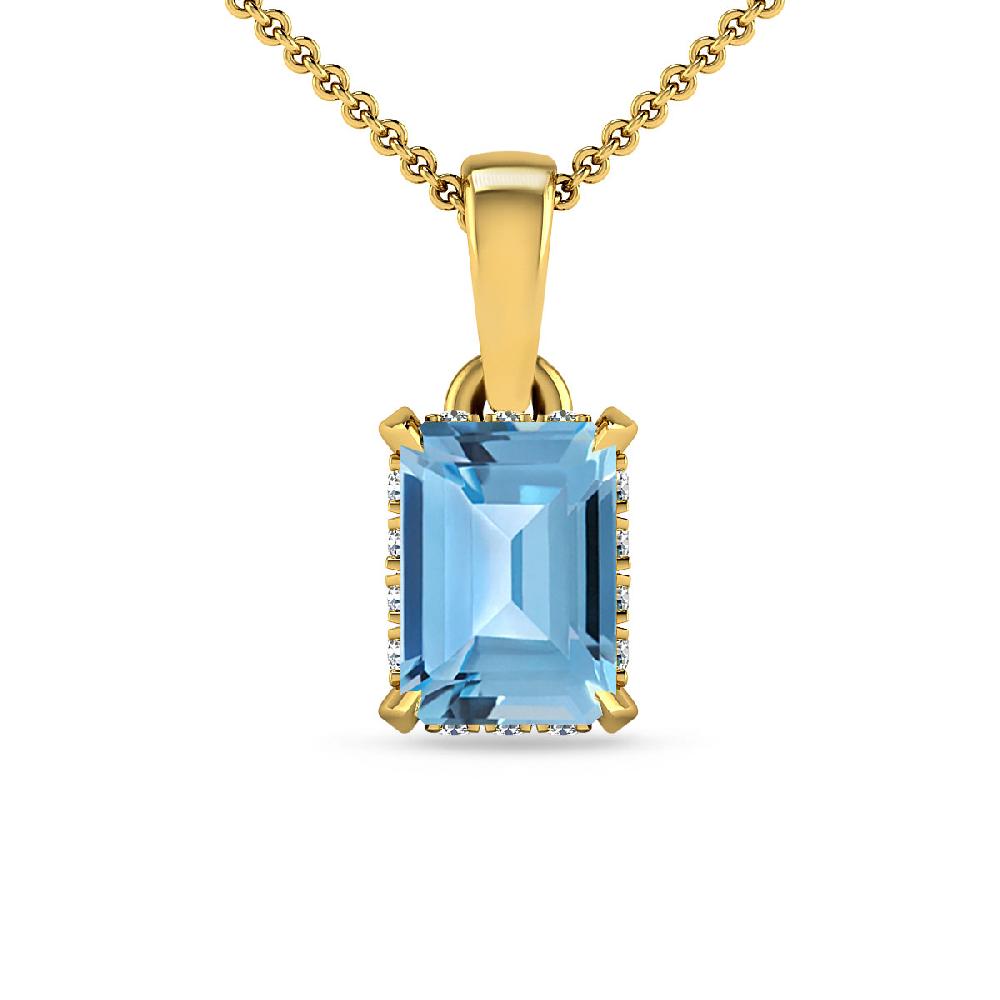 Yellow Gold - Blue Topaz