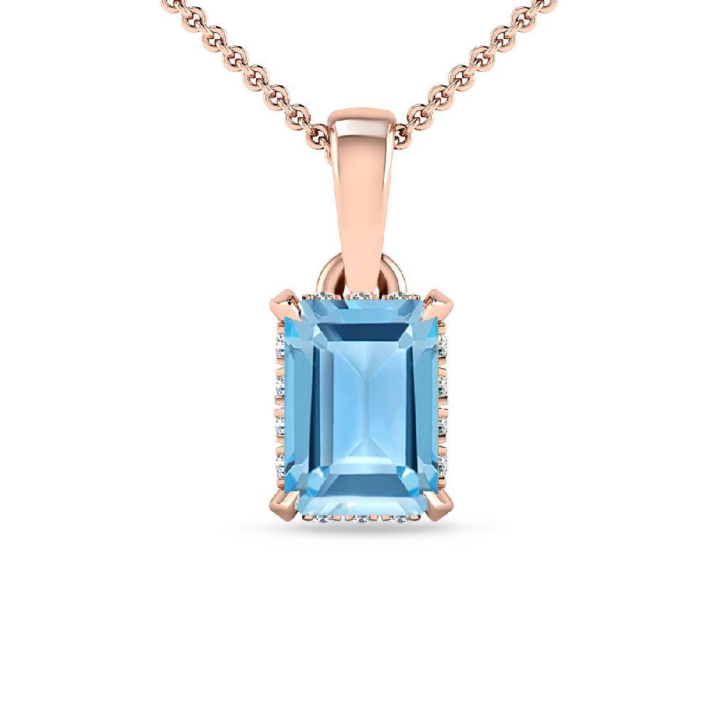 Rose Gold - Blue Topaz