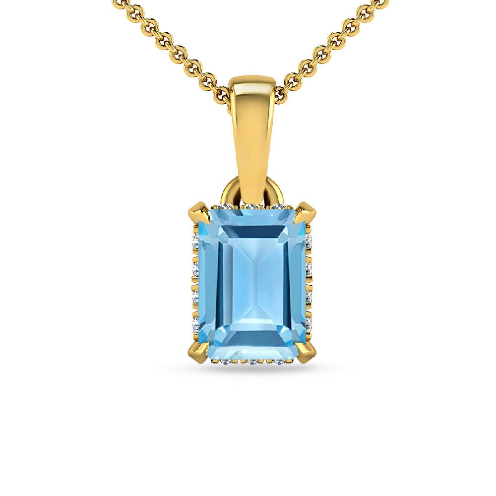 Yellow Gold - Blue Topaz