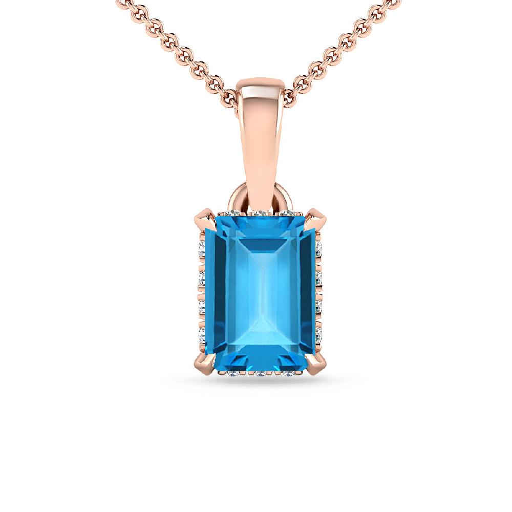 Rose Gold - Blue Topaz