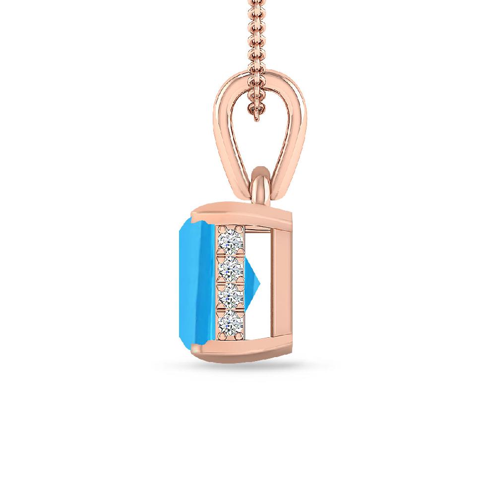 Rose Gold - Blue Topaz