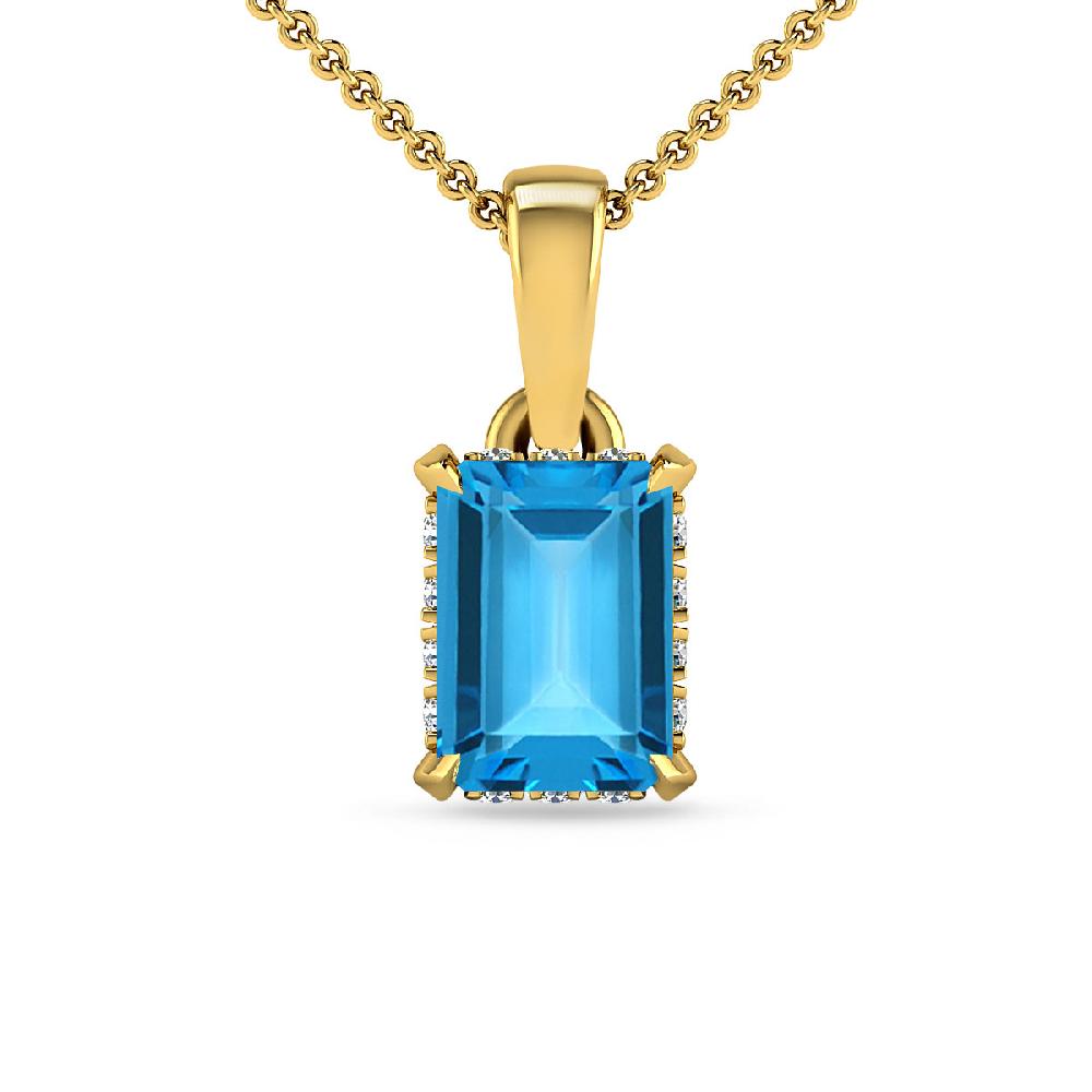 Yellow Gold - Blue Topaz