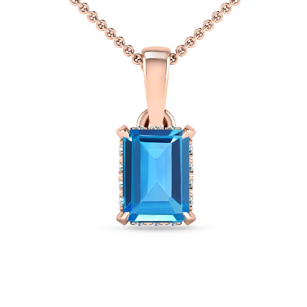 Rose Gold - Blue Topaz