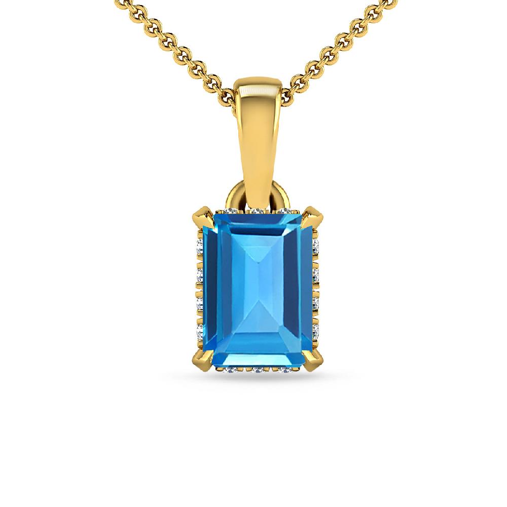 Yellow Gold - Blue Topaz