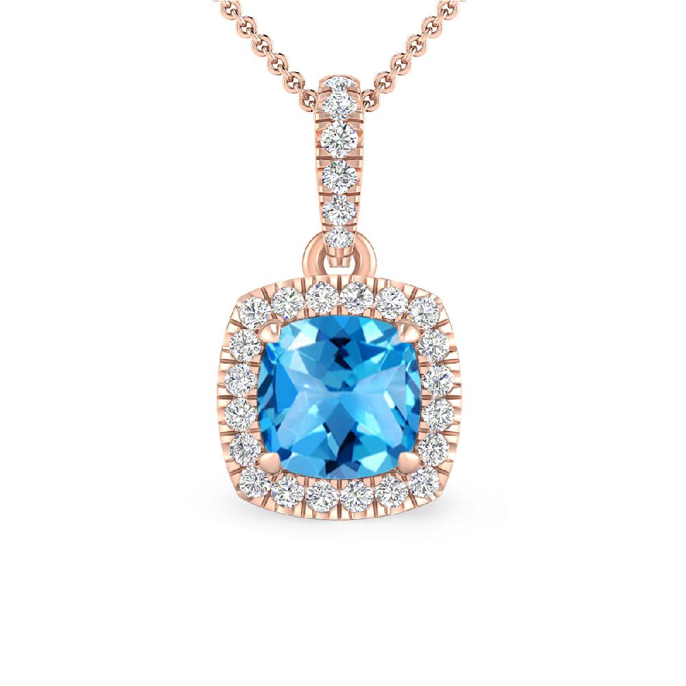 Rose Gold - Blue Topaz