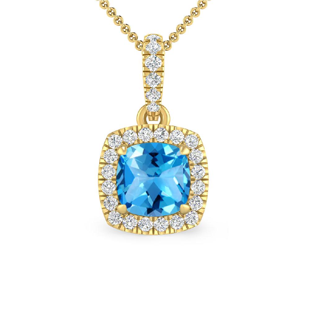 Yellow Gold - Blue Topaz