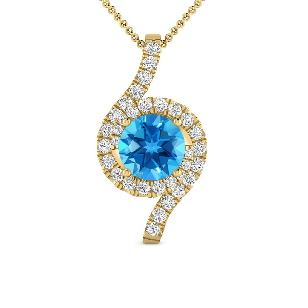 Yellow Gold - Blue Topaz