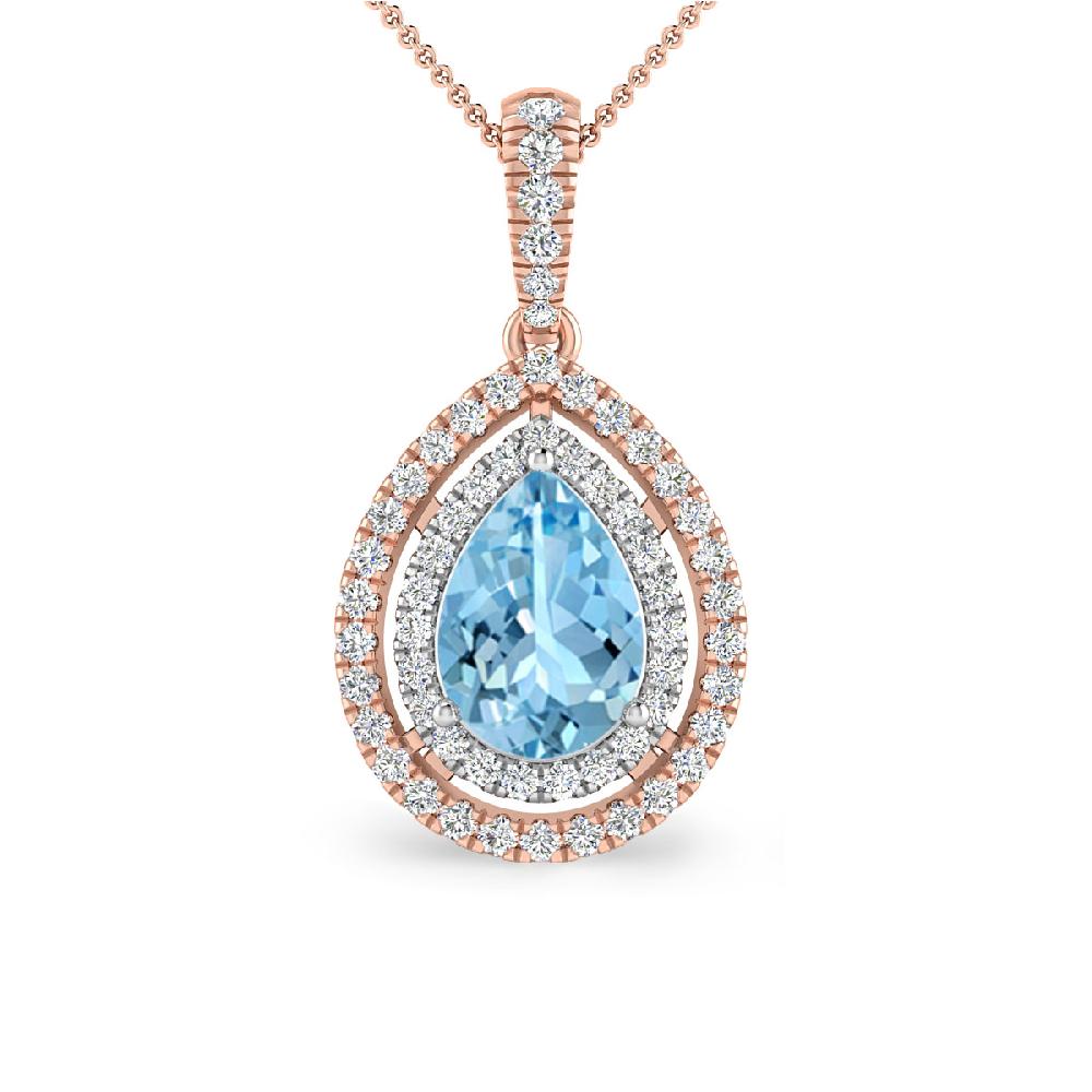 Rose Gold - Aquamarine