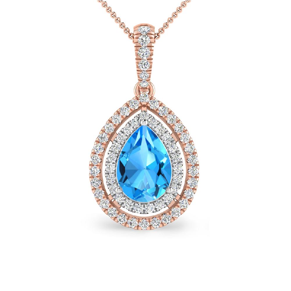 Rose Gold - Blue Topaz