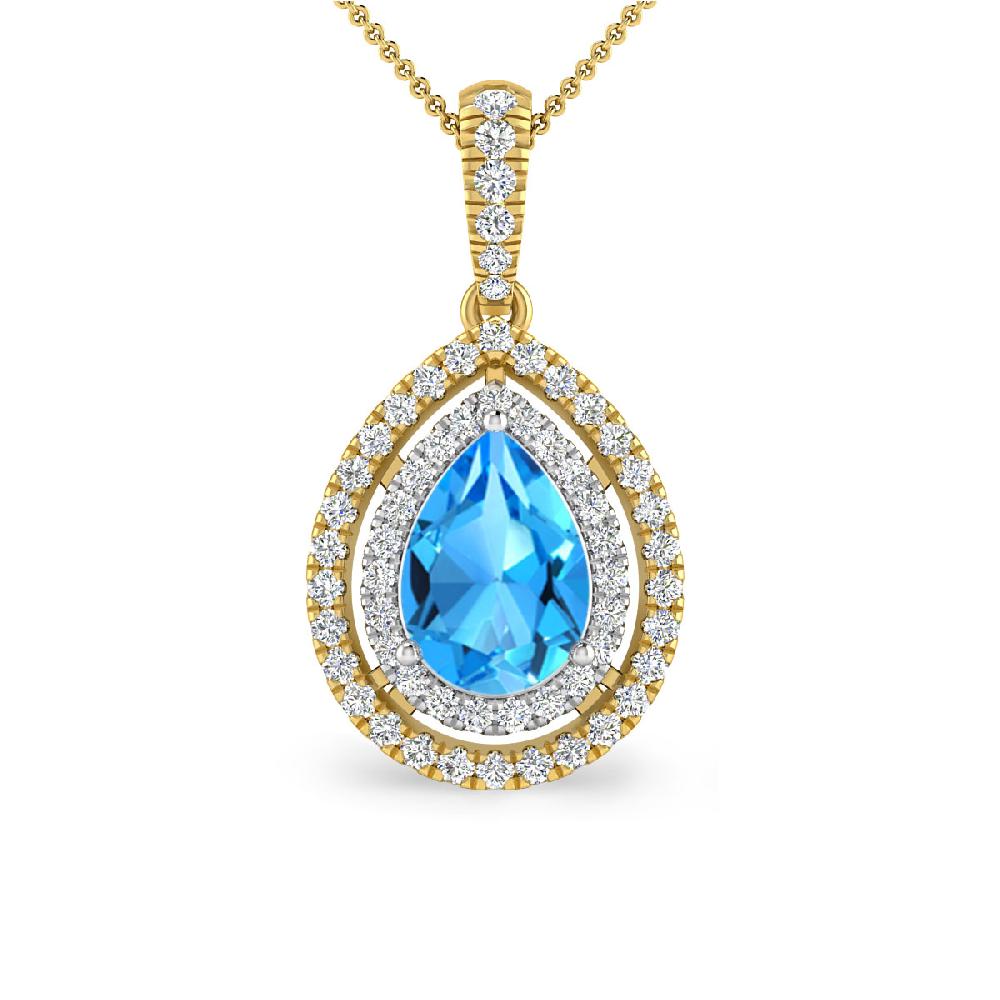 Yellow Gold - Blue Topaz