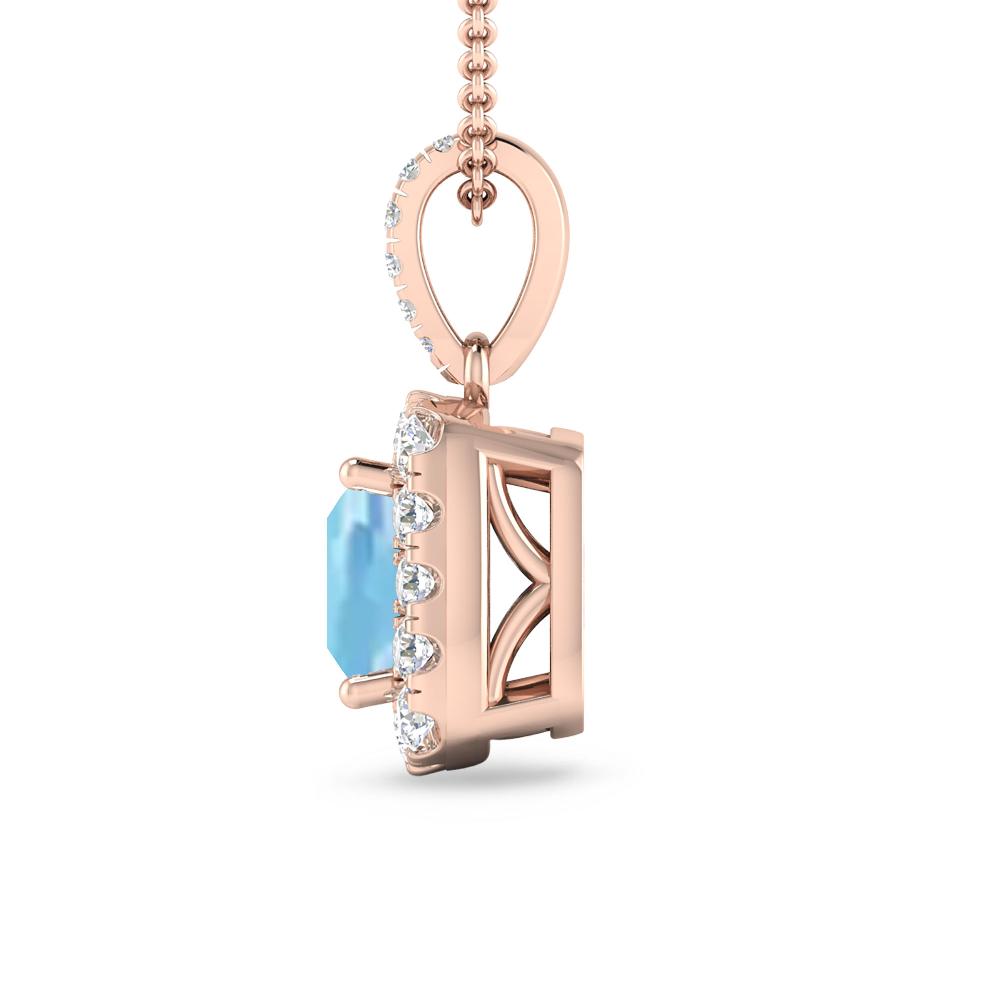 Rose Gold - Aquamarine