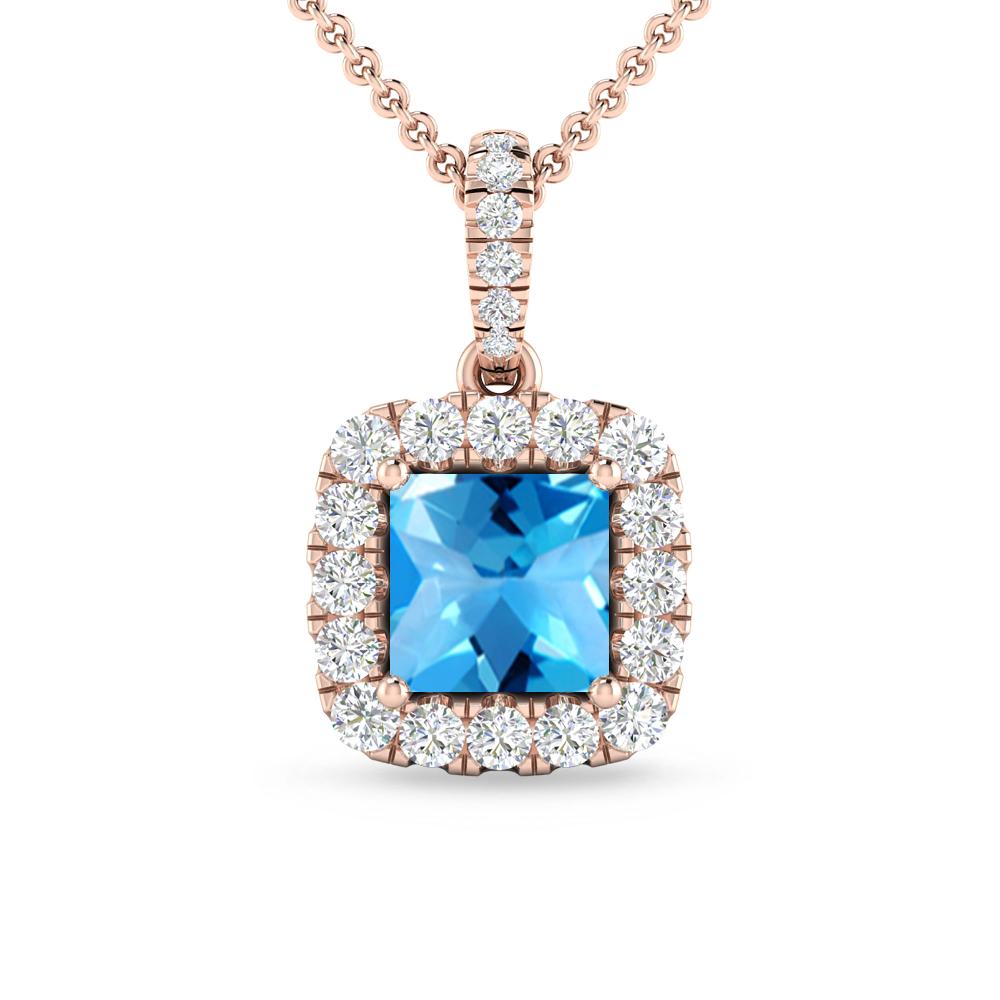 Rose Gold - Blue Topaz