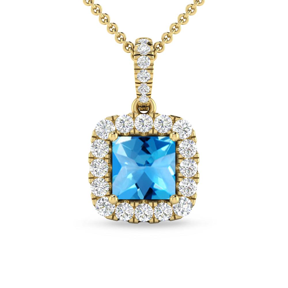 Yellow Gold - Blue Topaz