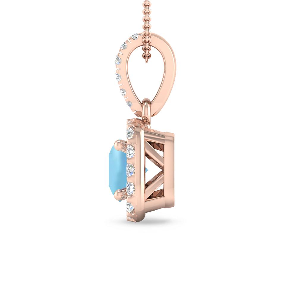 Rose Gold - Aquamarine