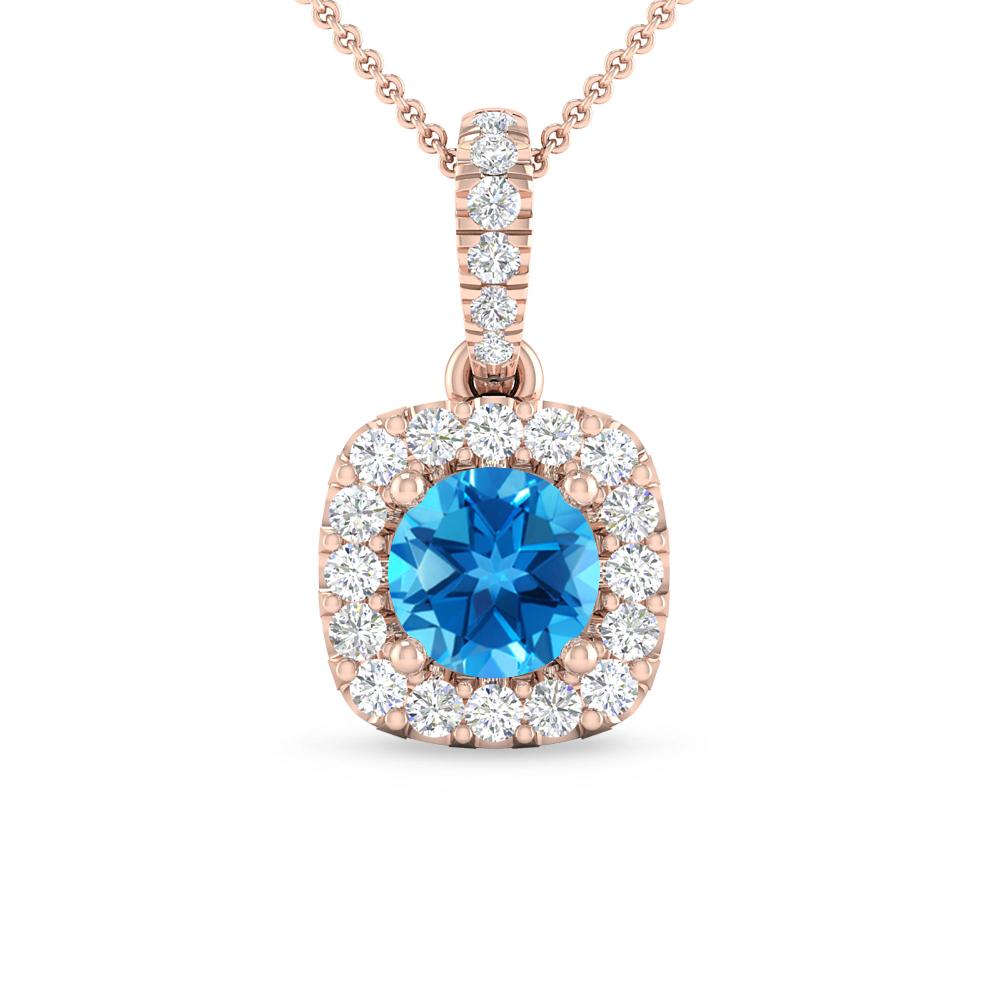 Rose Gold - Blue Topaz