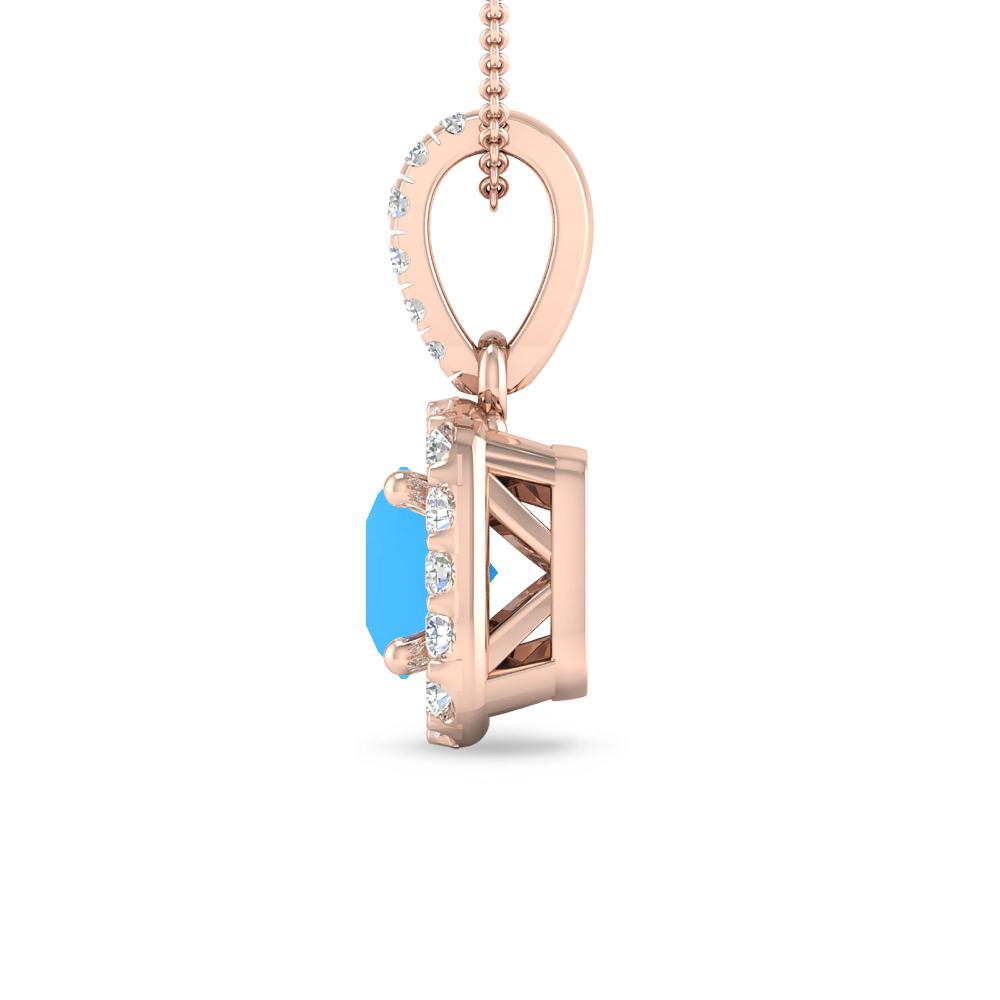 Rose Gold - Blue Topaz