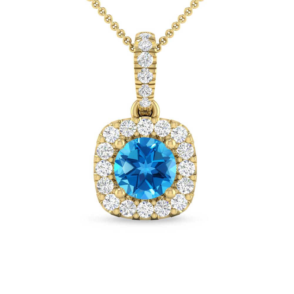 Yellow Gold - Blue Topaz