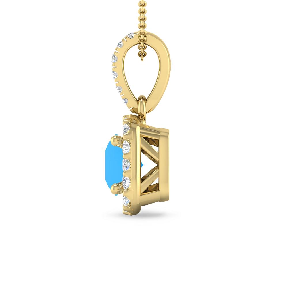 Yellow Gold - Blue Topaz