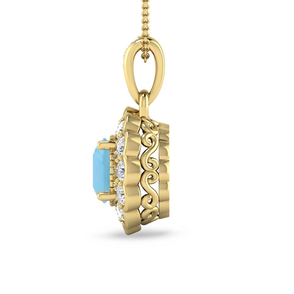 Yellow Gold - Blue Topaz