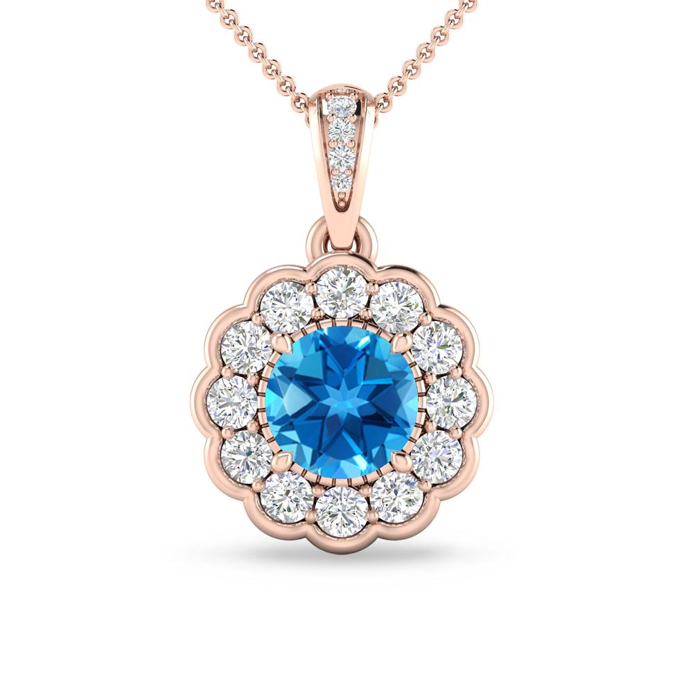 Rose Gold - Blue Topaz