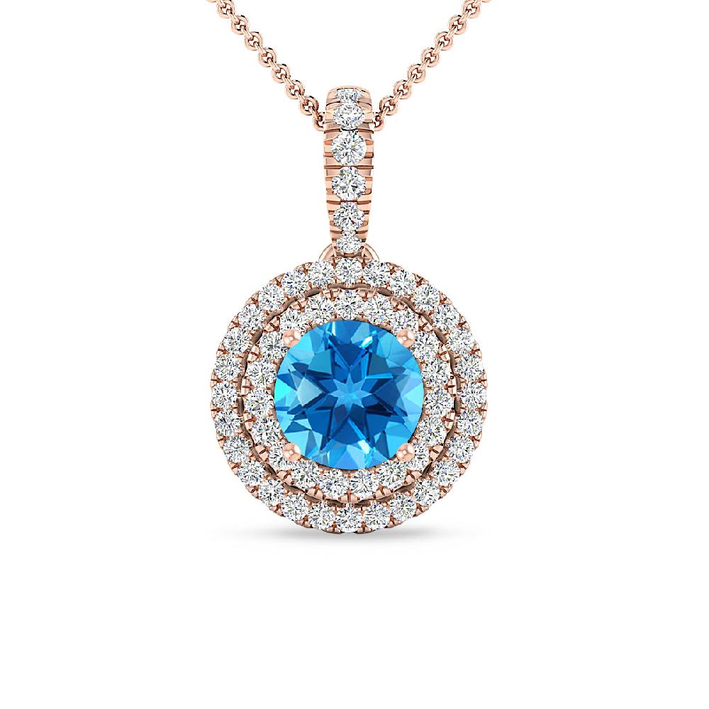 Rose Gold - Blue Topaz