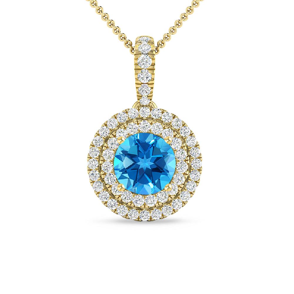 Yellow Gold - Blue Topaz