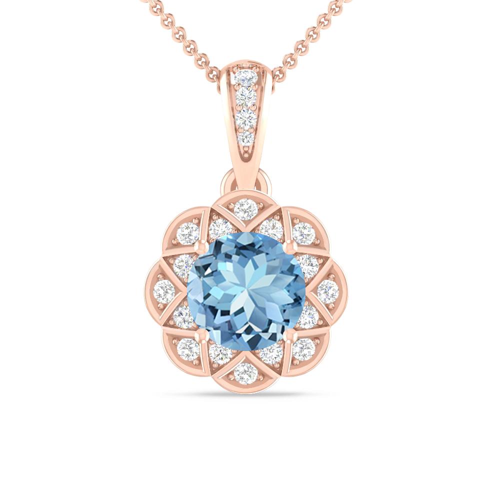 Rose Gold - Aquamarine