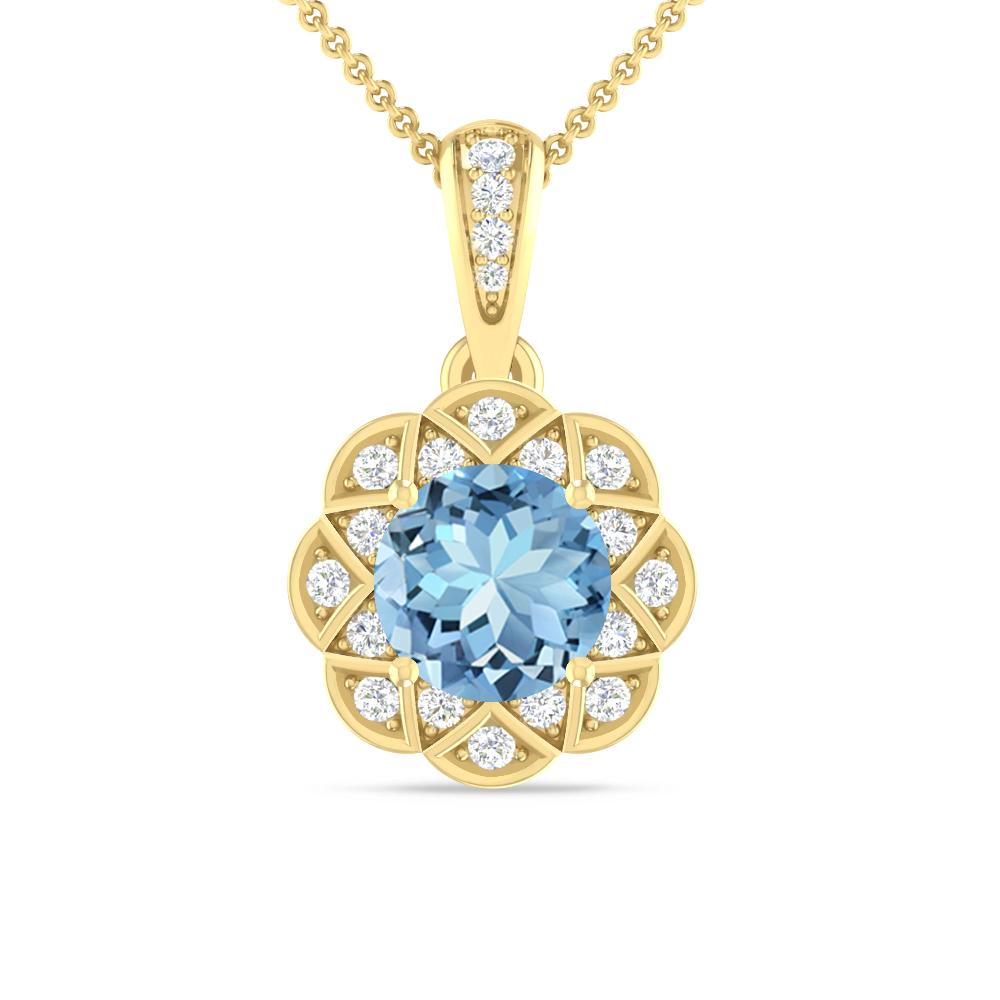 Yellow Gold - Aquamarine