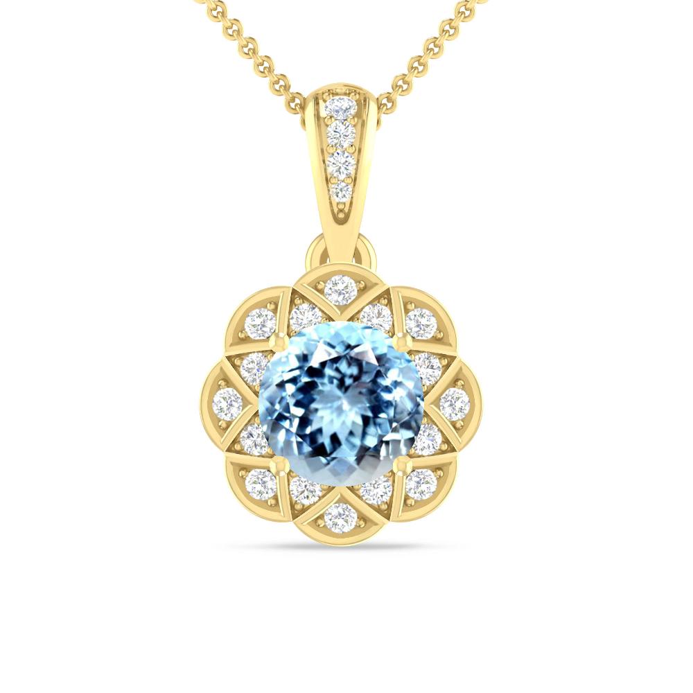 Yellow Gold - Aquamarine