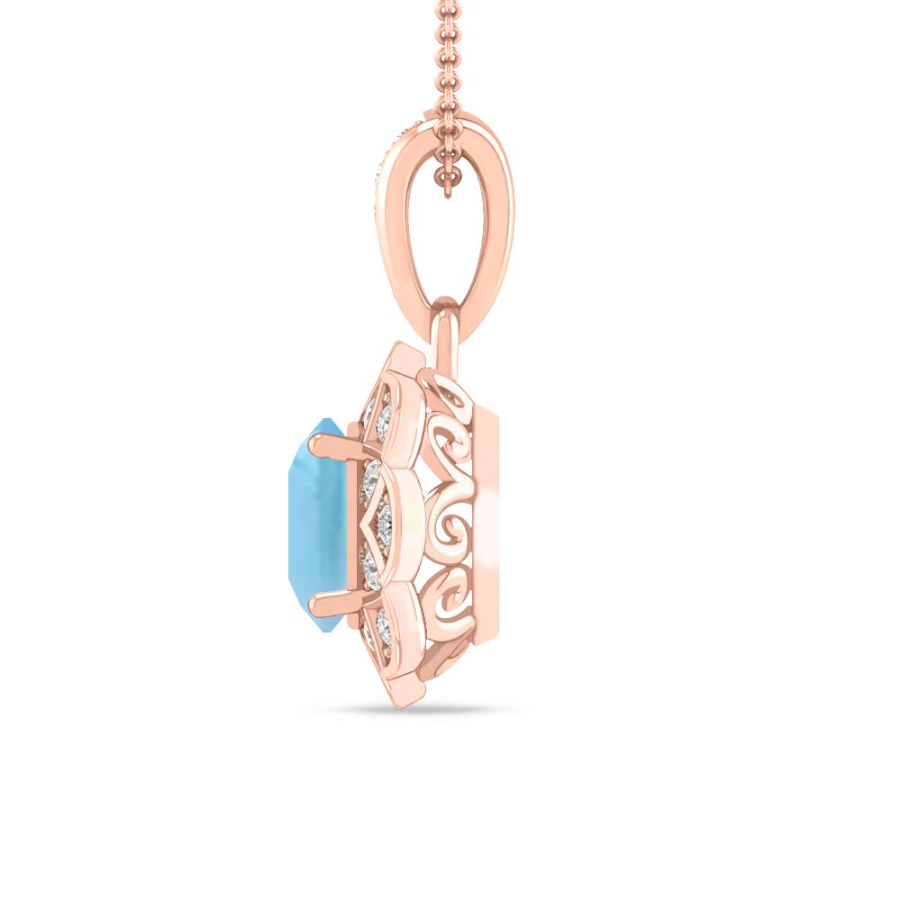 Rose Gold - Blue Topaz