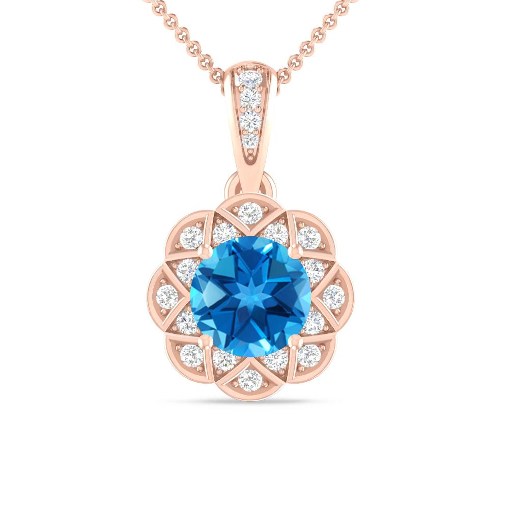 Rose Gold - Blue Topaz