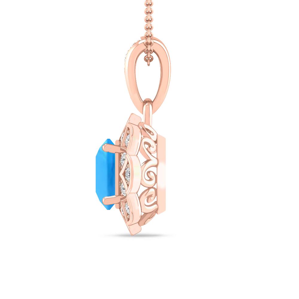 Rose Gold - Blue Topaz